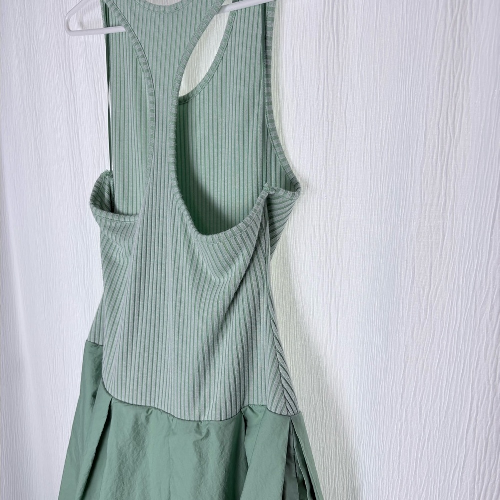 Free People, Light Green Fit-and-Flare Cotton Blend Dress, Size Large 12 -14 - Picture 6 of 12